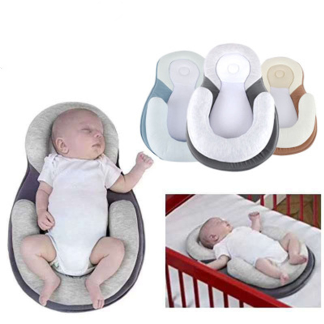 Gối Cho Bé Sơ Sinh Ngủ Hỗ Trợ Gối Lõm Hoạt Hình Cho Bé Đệm Ngăn Ngừa Phẳng Đầu Gối Em Bé Trào Ngược Giường