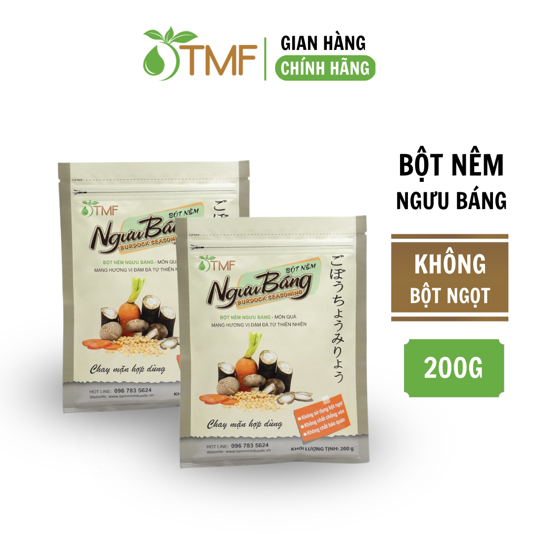 Combo 2 gói Bột Nêm Ngưu Báng 200g thuần chay không bột ngọt cho bé ăn dặm TÂM MINH FOODS