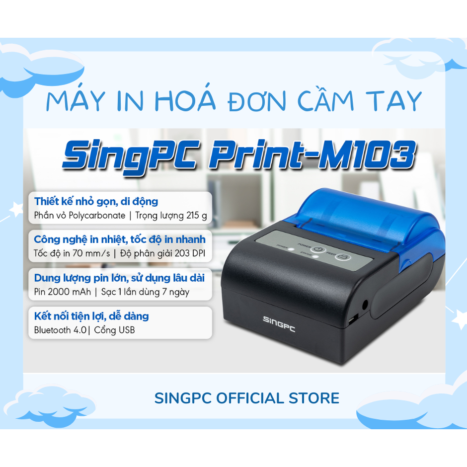 Máy in hóa đơn SingPC Print - M103 - Hàng chính hãng