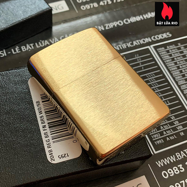 Bật Lửa Vỏ Zippo Brushed Brass Chính Hãng - Không Kèm Ruột Zippo