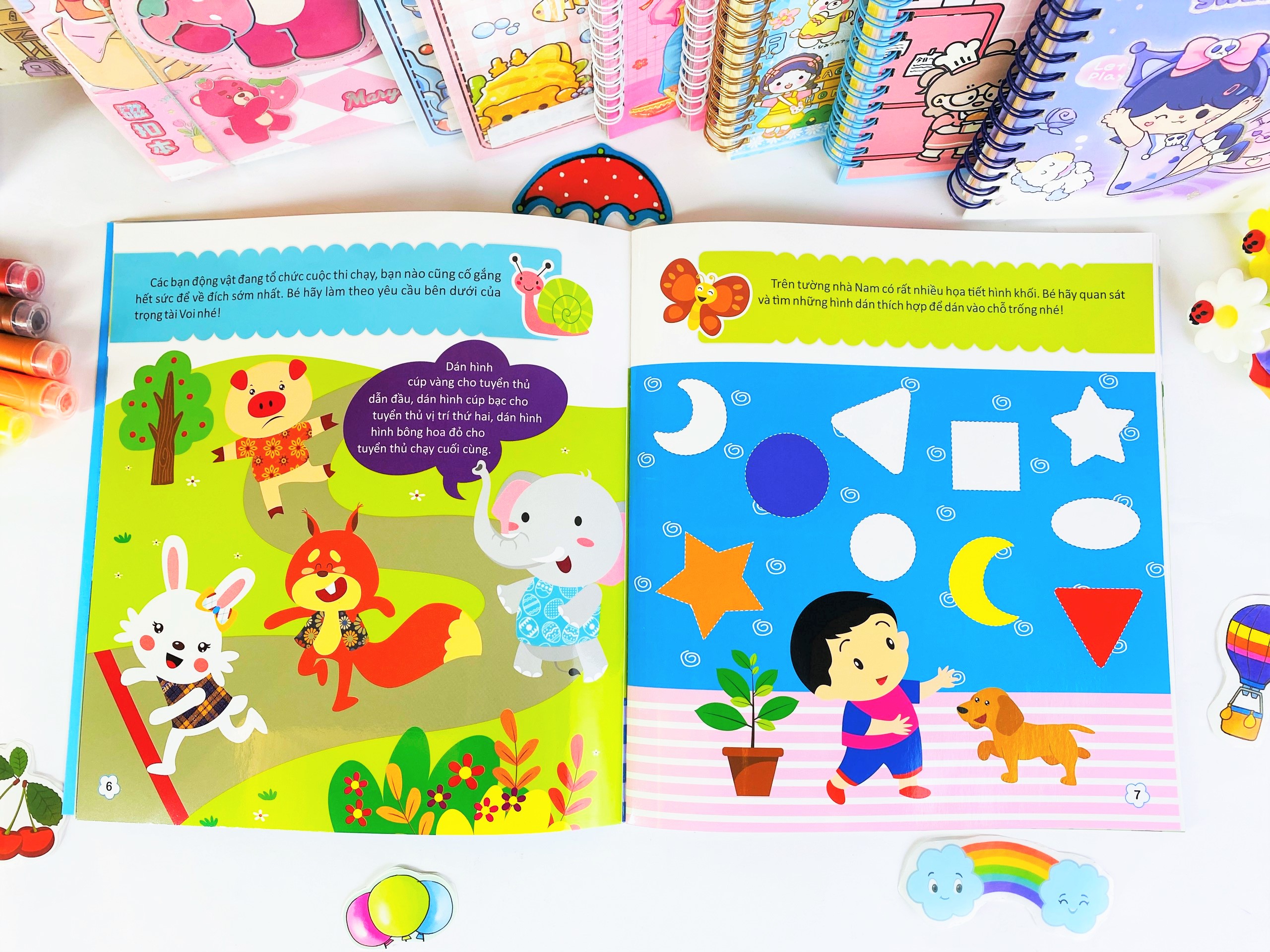 Combo 3 cuốn Sticker bóc dán thông minh IQ