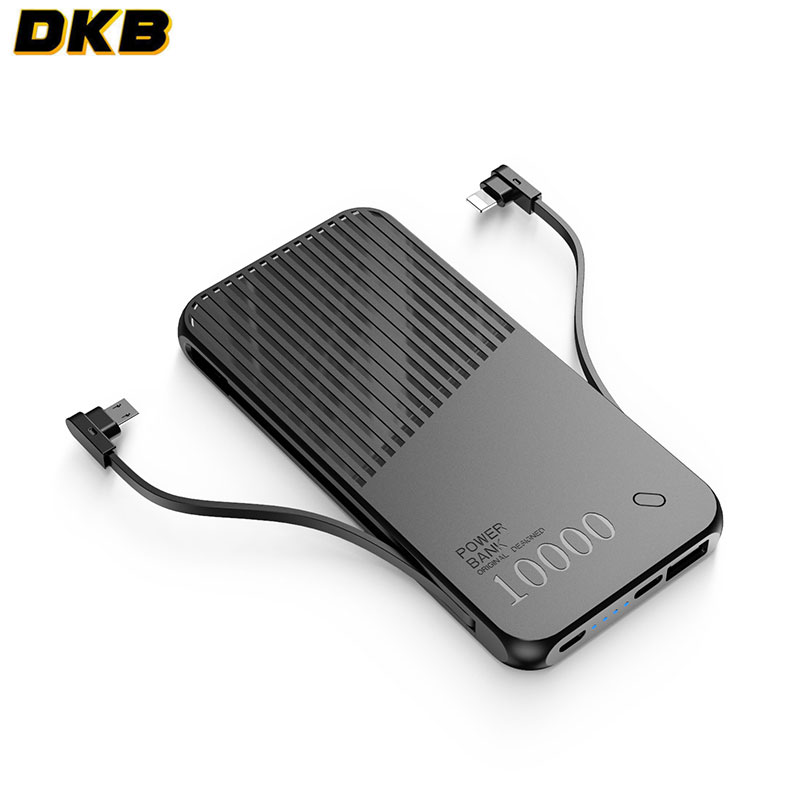 Sạc Dự Phòng DKB CC10 - Dung Lượng 10000mAh - Tích Hợp 3 Đầu Dây Sạc - Hỗ Trợ Sạc Nhanh 2.1A - Phiên Bản Mới - Hàng Chính Hãng