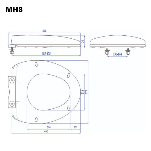 Nắp Ngồi Rơi Êm Cao Cấp Thay Thế Cho Các Loại Bồn Cầu INAX Thân Dài 504-702-700-710-808-900