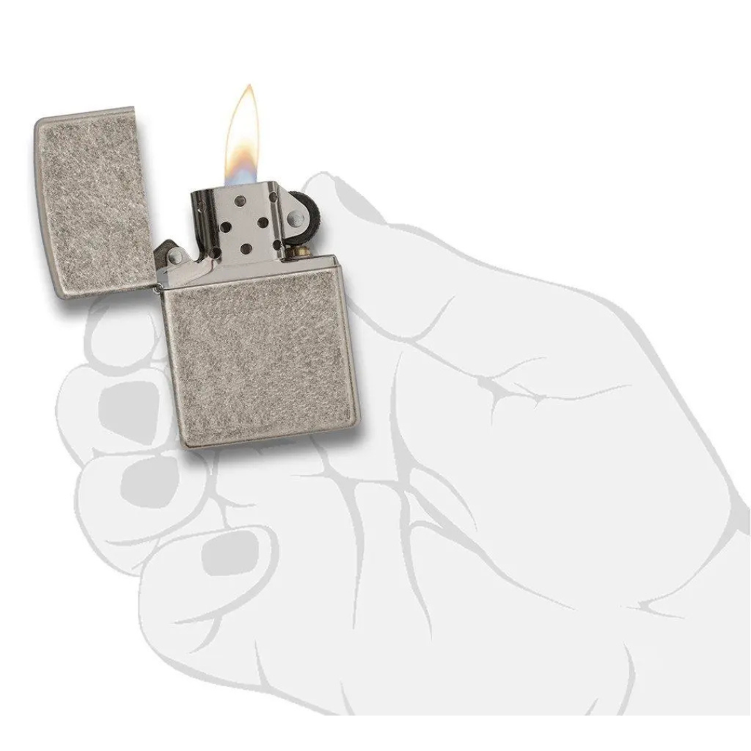 Bật Lửa Zippo Armor Antique Silver Plate Chính Hãng Mỹ – Vỏ Dày Cao Cấp, Mạ Bạc Giả Cổ, Chống Gió, Bền Bỉ
