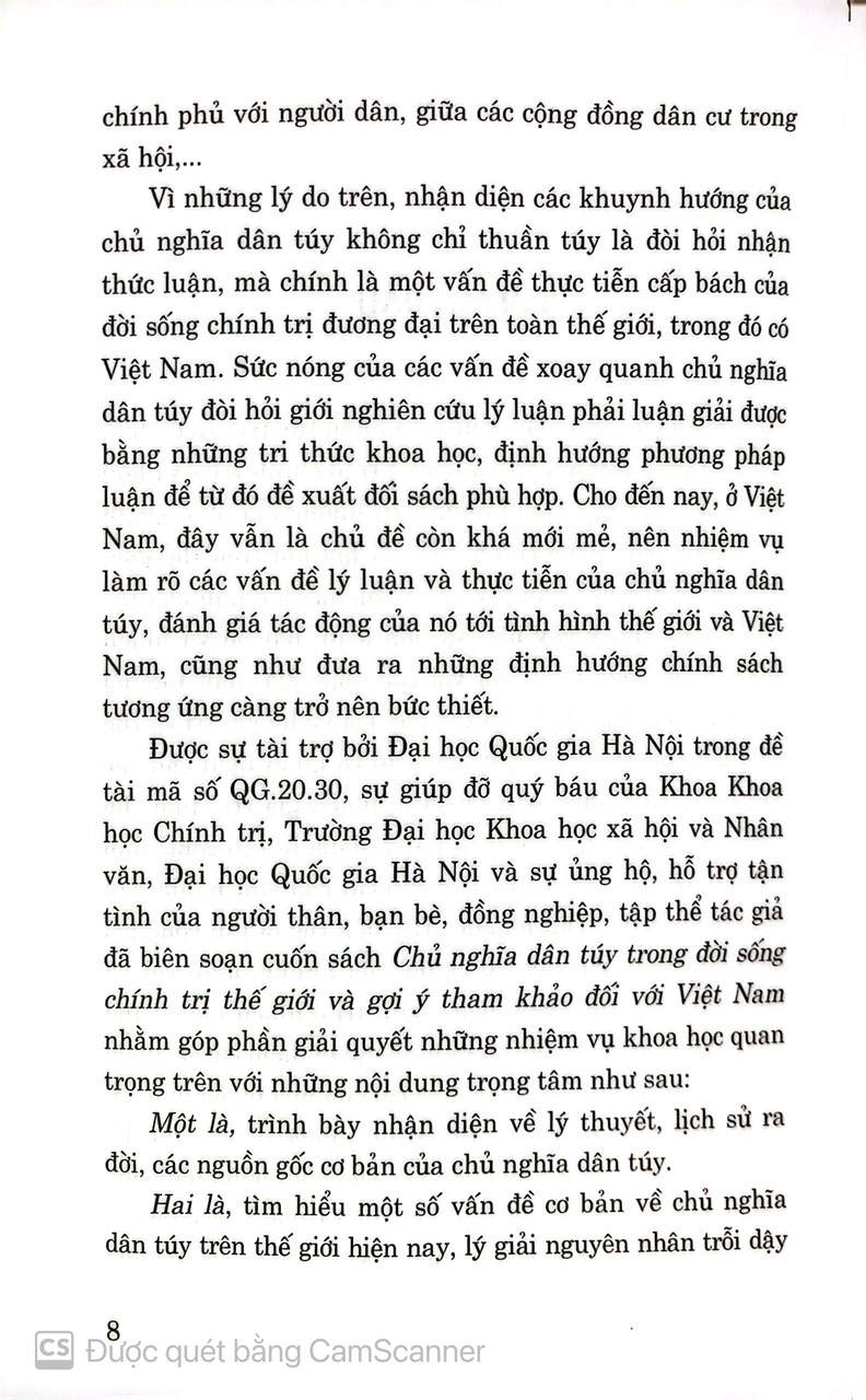 Chủ nghĩa dân túy trong đời sống chính trị thế giới và gợi ý tham khảo đối với Việt Nam