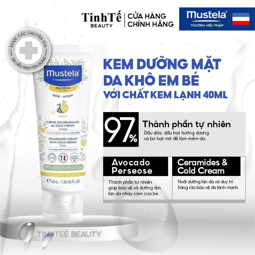 Kem Dưỡng Mustela Cho Bé Da Khô Mustela NOURISHING CREAM WITH COLD CREAM FACE 40ML