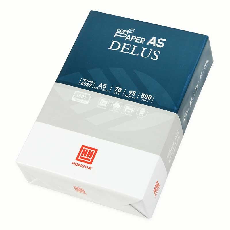 Giấy Photo A5 Định Lượng 70 Gsm Delus Hồng Hà 4957