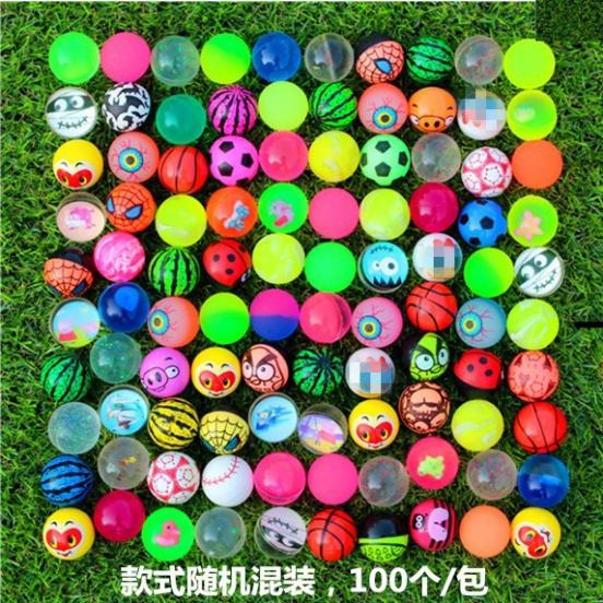 Set 10 quả bóng nẩy đàn hồi 27mm nhiều màu đồ chơi trẻ em thú vị