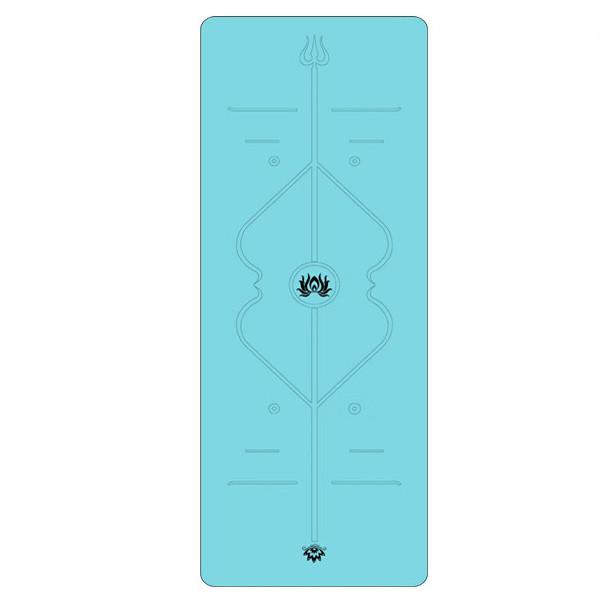 Thảm tập yoga định tuyến cao su thiên nhiên xanh da trời