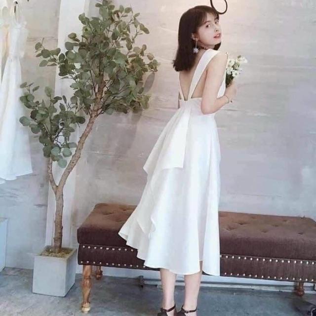 Đầm maxi trắng
