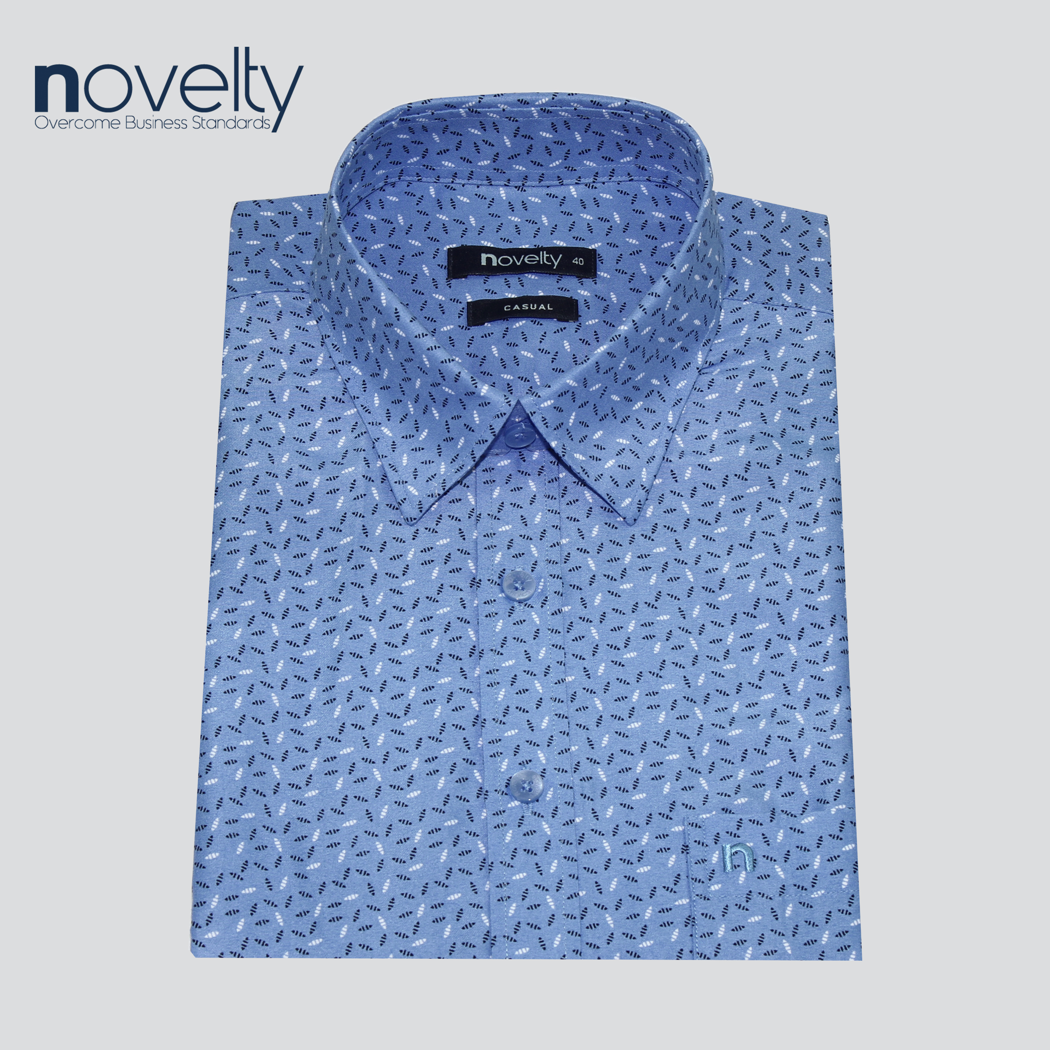 Áo sơ mi nam ngắn tay Novelty hoa văn Casual  NSMMHTNSPB220277N