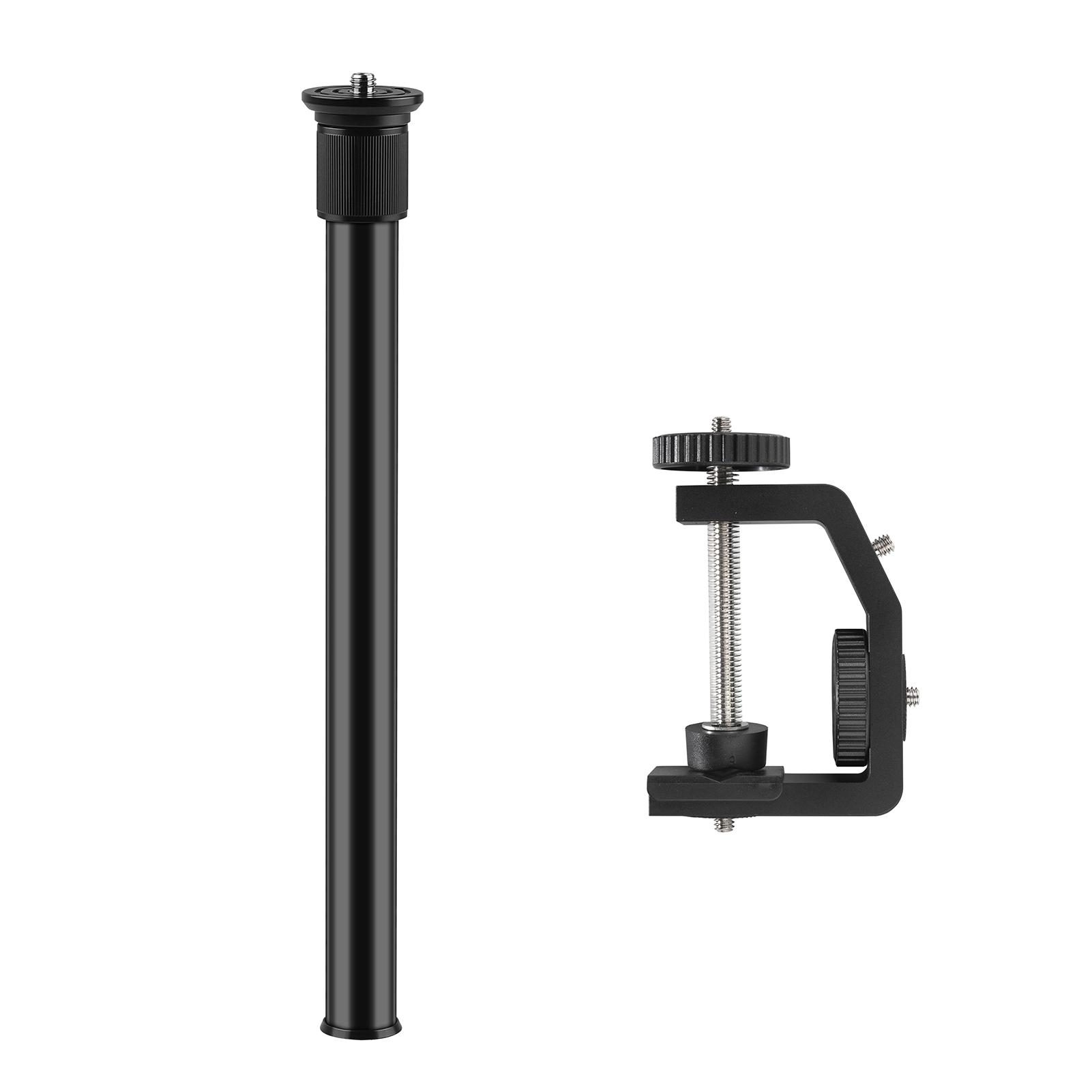 Kẹp C hợp kim nhôm đa năng + Thanh mở rộng chân máy có thể điều chỉnh với vít 1/4 inch Chiều dài có thể điều chỉnh 33 ~ 60cm cho