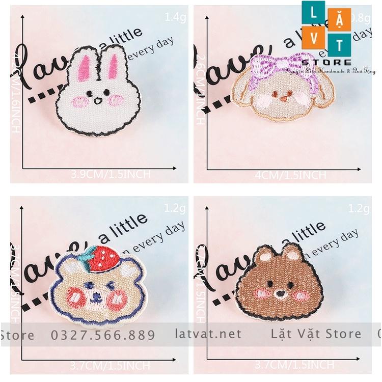 Bộ 12 hình patch ủi quần áo Chợ Thú Cưng cực kì dễ thương, dán Vali, tủ lạnh, Sticker miếng dán ...