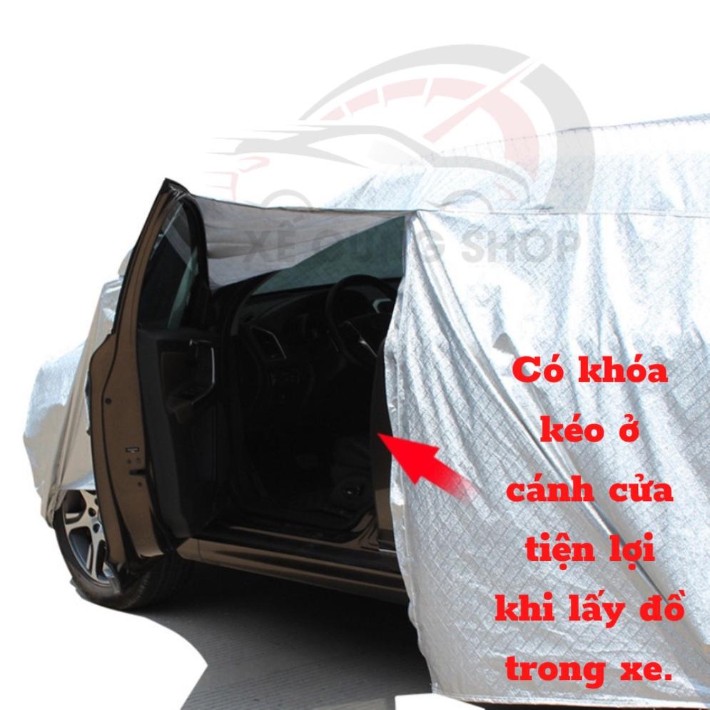 Bạt phủ xe ô tô Chevrolet Spark,Aveo,Cruze,Traiblazer,Colorado,Captiva,Orlander - BẠT PHỦ 3 LỚP CÓ khóa kéo cánh cửa