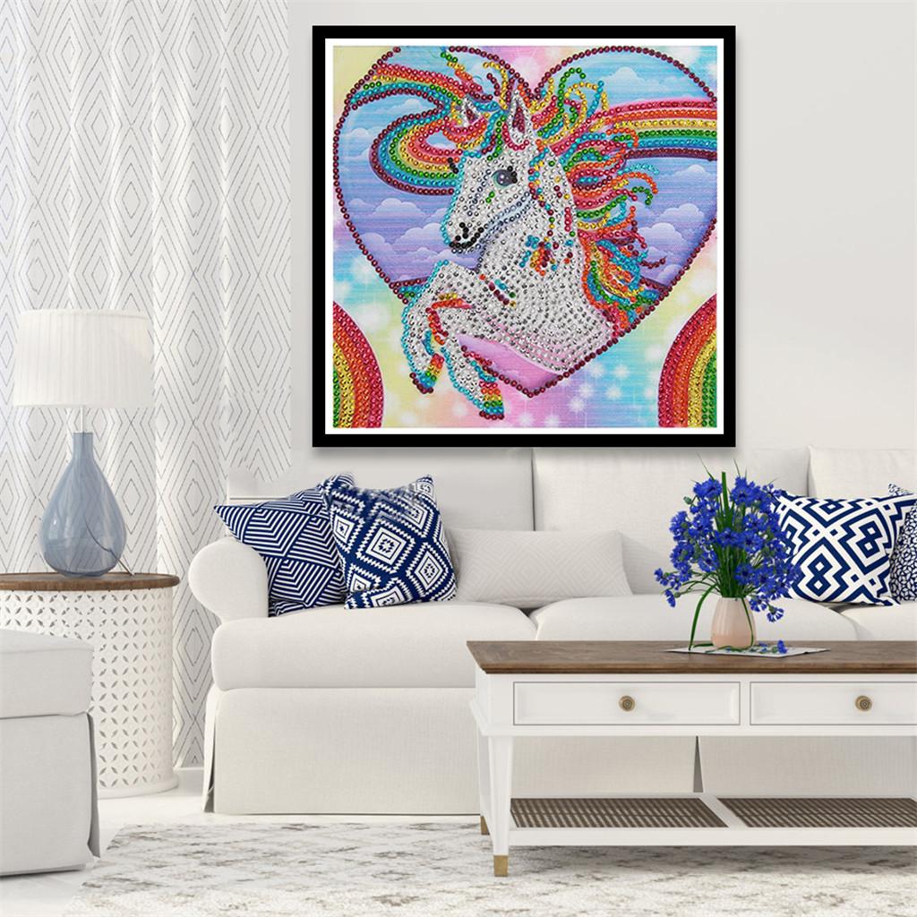 DIY Special Shaped Diamond Painting Unicorn Mosaic Picture 25x25cm /10x10in