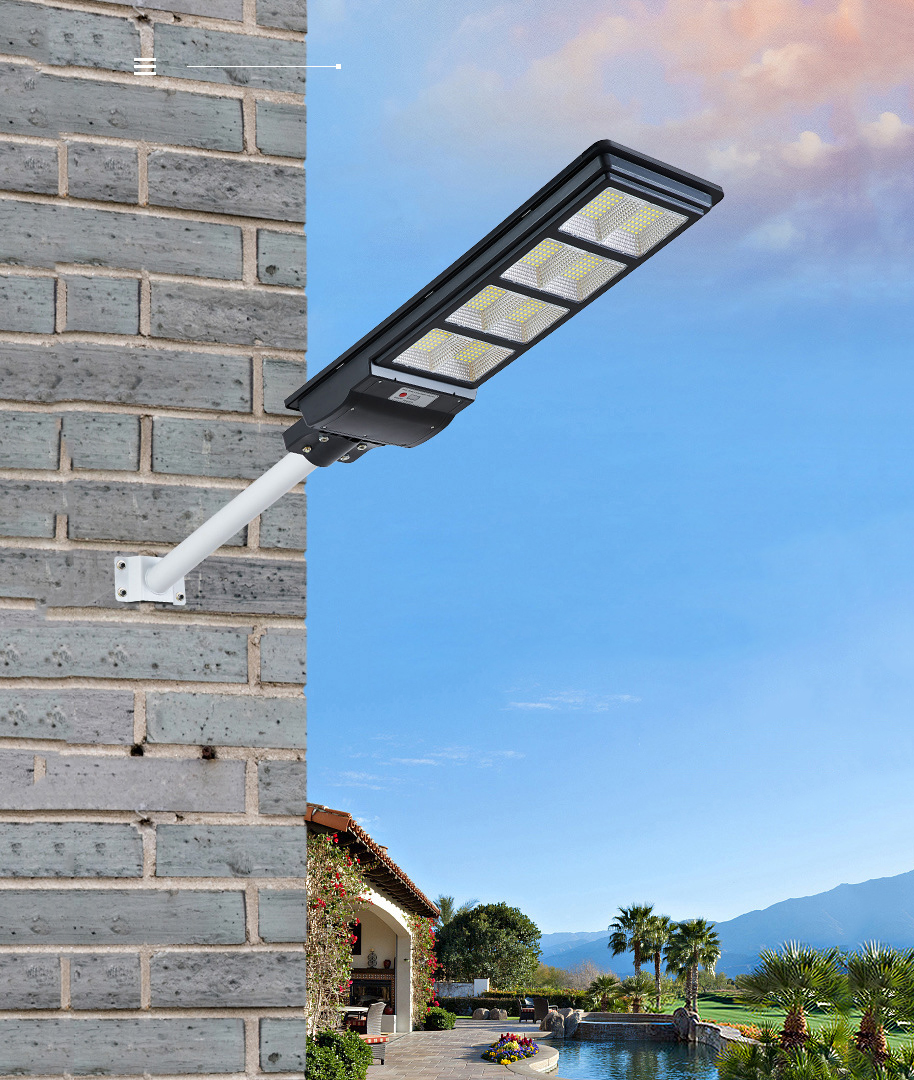 Đèn Led pha năng lượng mặt trời liền thể 200W & 300W, Vỏ nhựa ABS, Tấm pin liền, Ánh sáng trắng