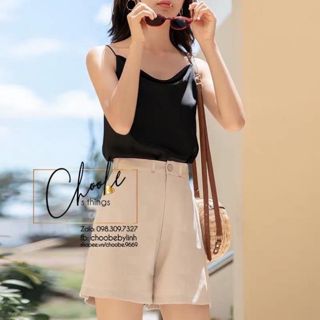 Quần short nữ vải xước hàn quần sooc nữ phong cách Hàn Quốc thoáng mát Banamo Fashion 621