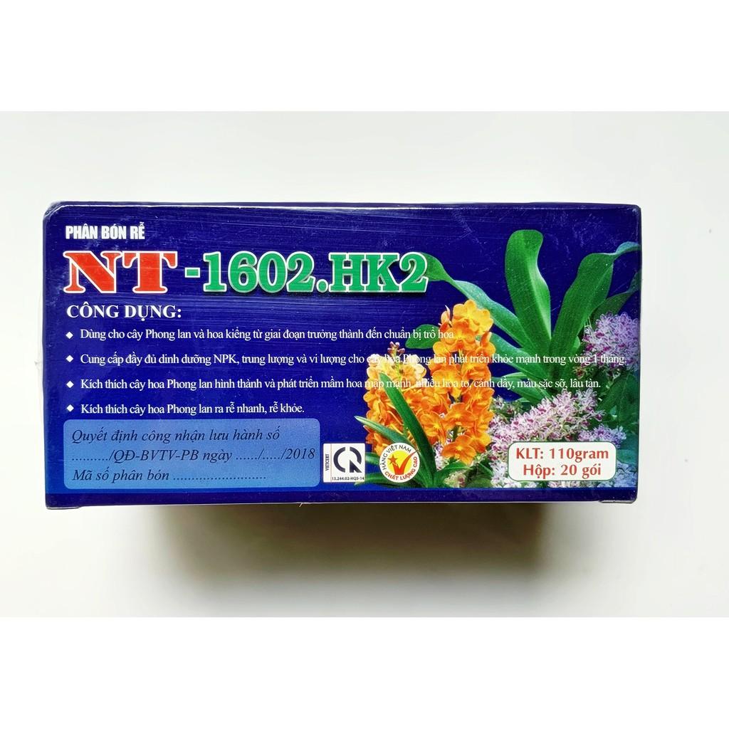 Phân Bón Rễ Tan Chậm Dạng Túi Lọc Chuyên Dùng Cho Phong Lan Và Hoa Kiểng NT 1602 HK2 - Hộp 20 gói nhỏ -Kích Thích Ra Hoa