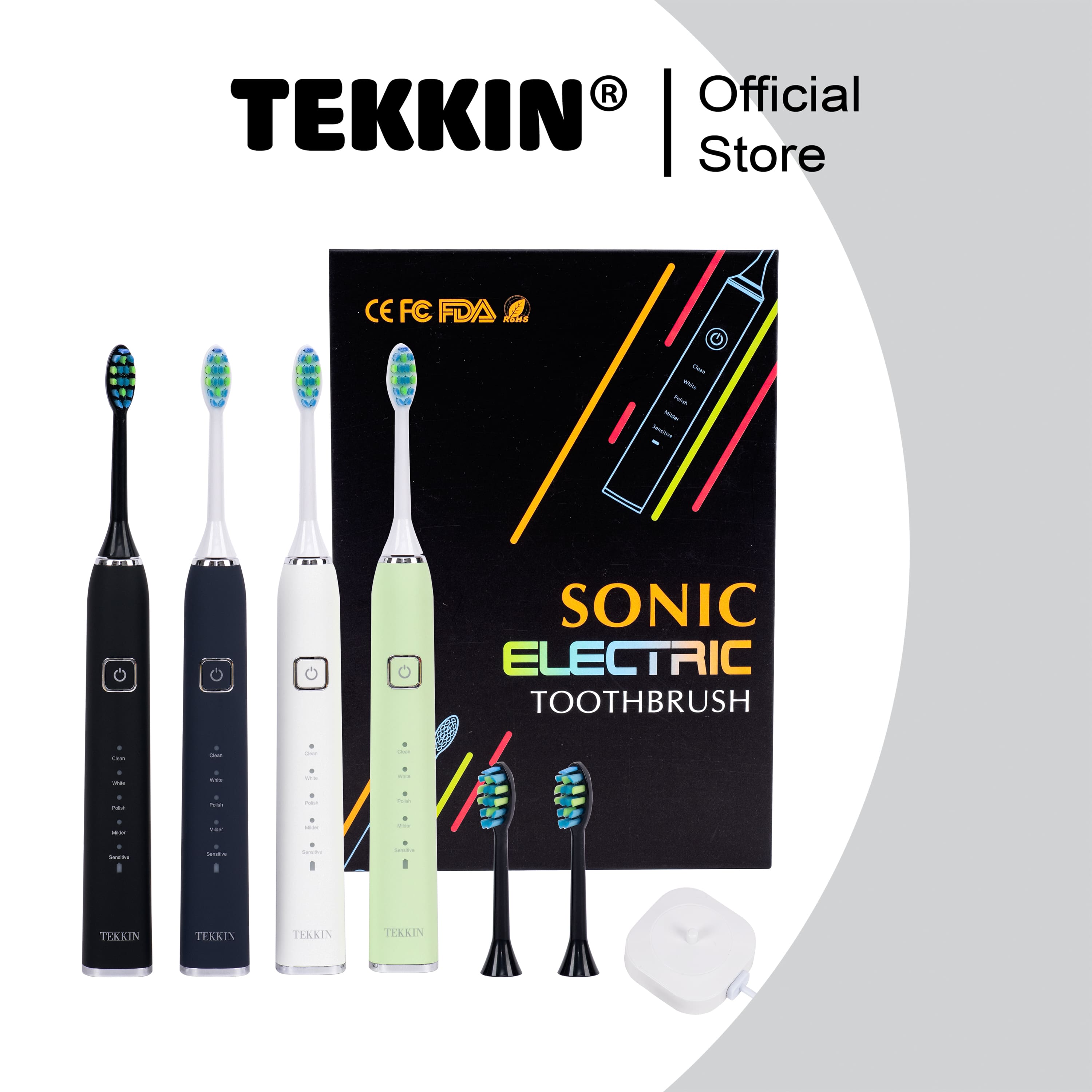 Bàn chải đánh răng điện TEKKIN SONIC TI-818 5 chế độ - Hàng chính hãng