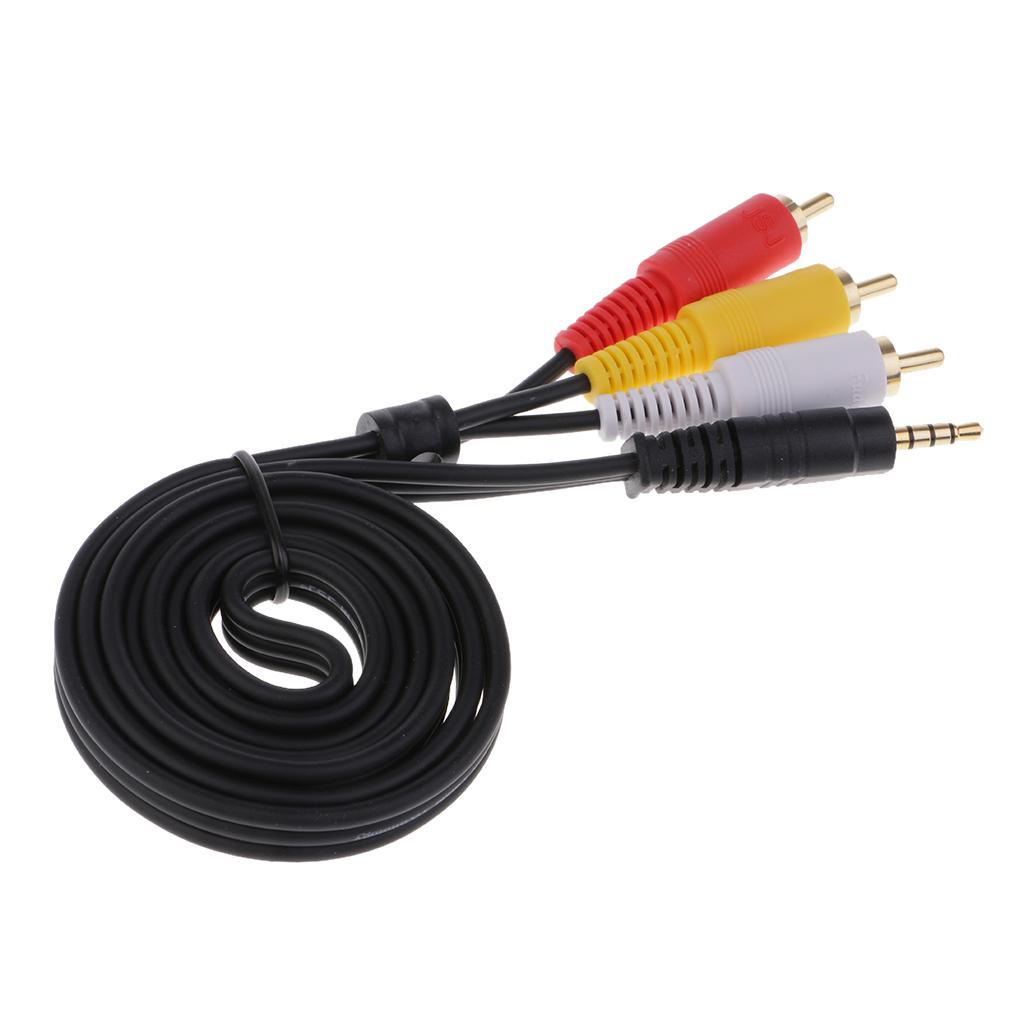 3.5mm Male To 3-RCA Male Adapter Audio Stereo Extension Splitter Cable