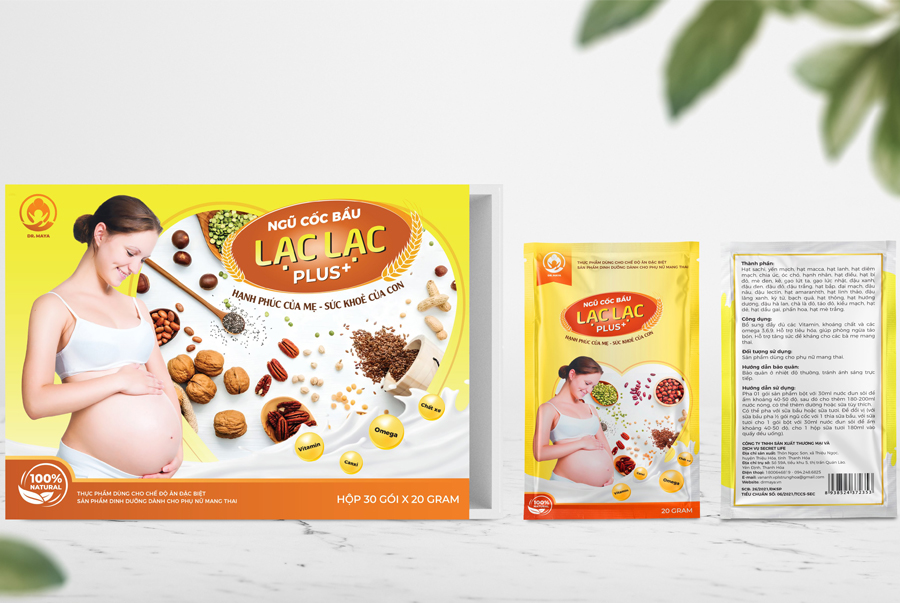 COMBO 2 HỘP Ngũ cốc bầu Lạc Lạc plus hộp 30 gói/600gram- Tặng quà cho bé