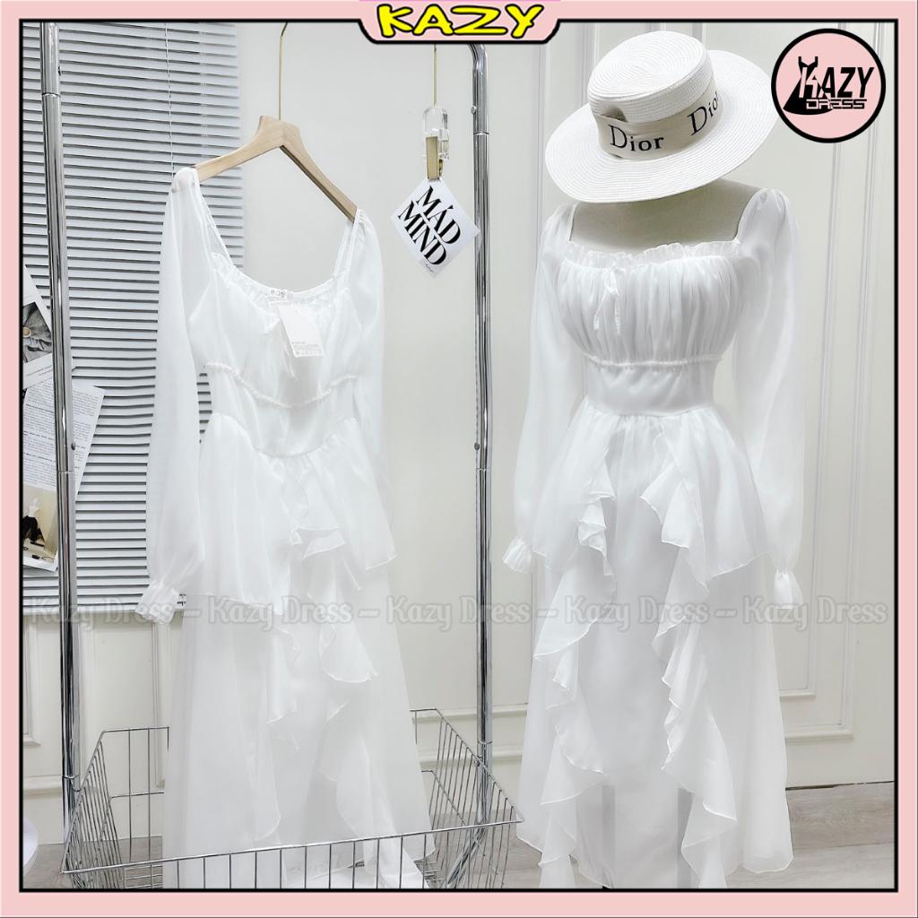 Váy tơ bèo ngọc 2 lớp phong cách tiểu thư siêu sang chảnh KAZY DRESS V052