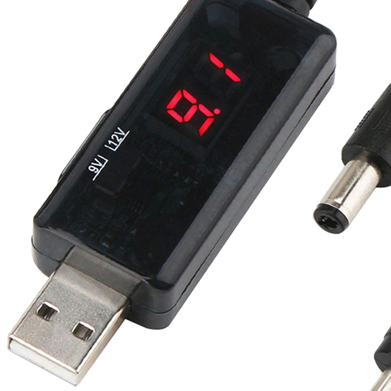 1Pc USB DC 5V to 12V 9V Power Cable Step up for 5.5/3.5mm Router Lamp Speaker