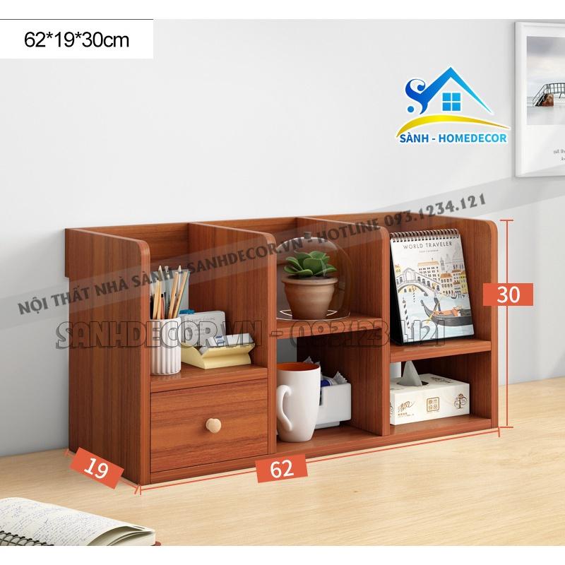 Kệ sách để bàn mini bằng gỗ chất lượng cao cấp, kệ sách đẹp gỗ CN An Cường KS03 mẫu nhỏ gọn