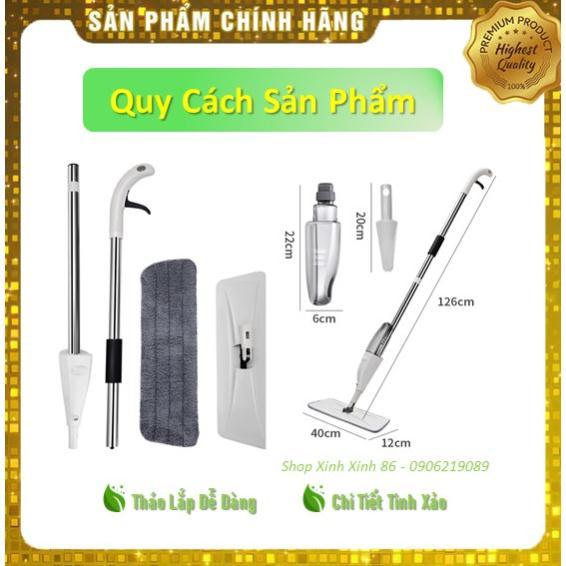 Cây Lau Nhà Thông Minh Phun Sương Chổi Lau Xịt Nước Khử Khuẩn Đầu Xoay 360 Độ Thông Minh TD008