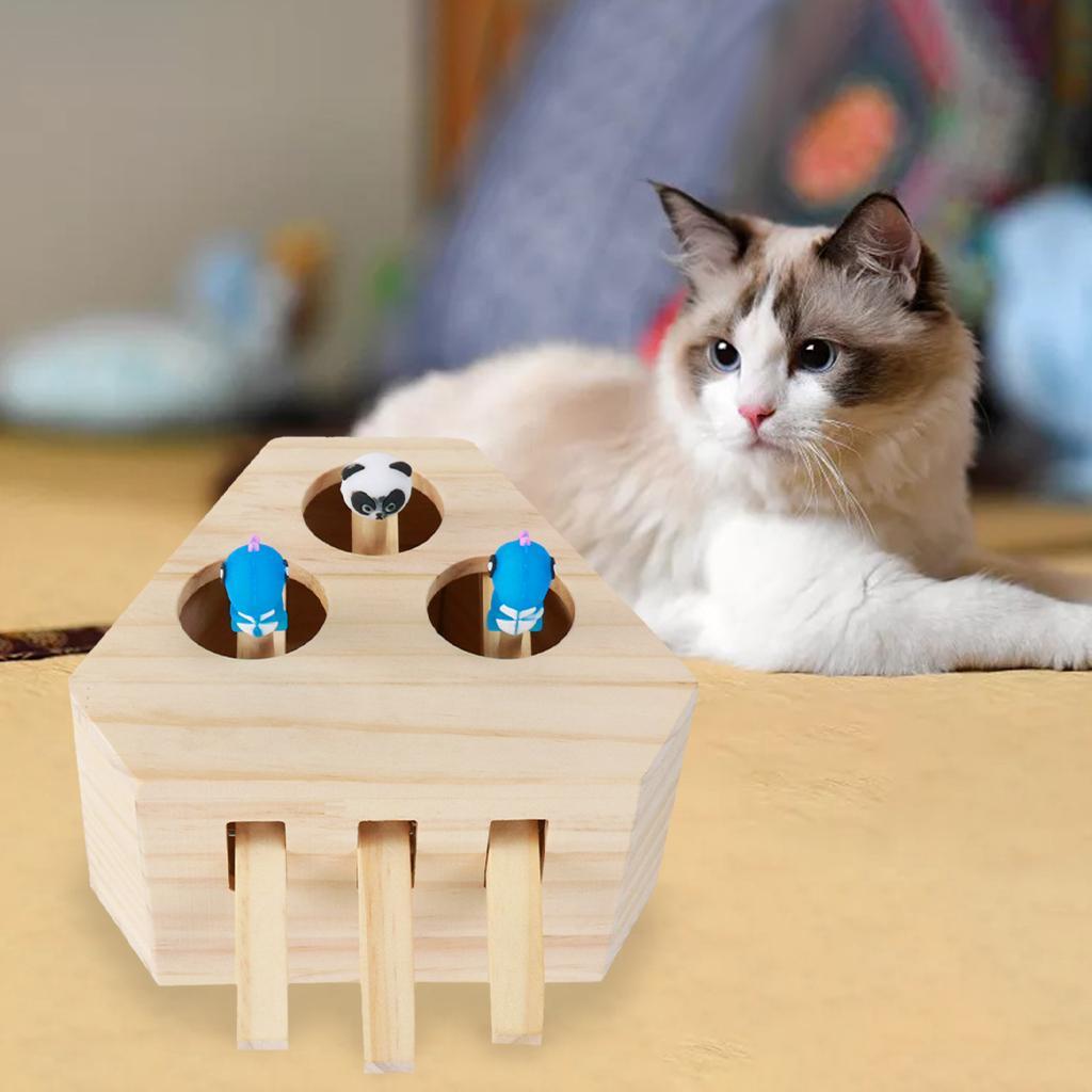 Cat  Mouse Toy Wooden  Box Puzzle Toy  Mice