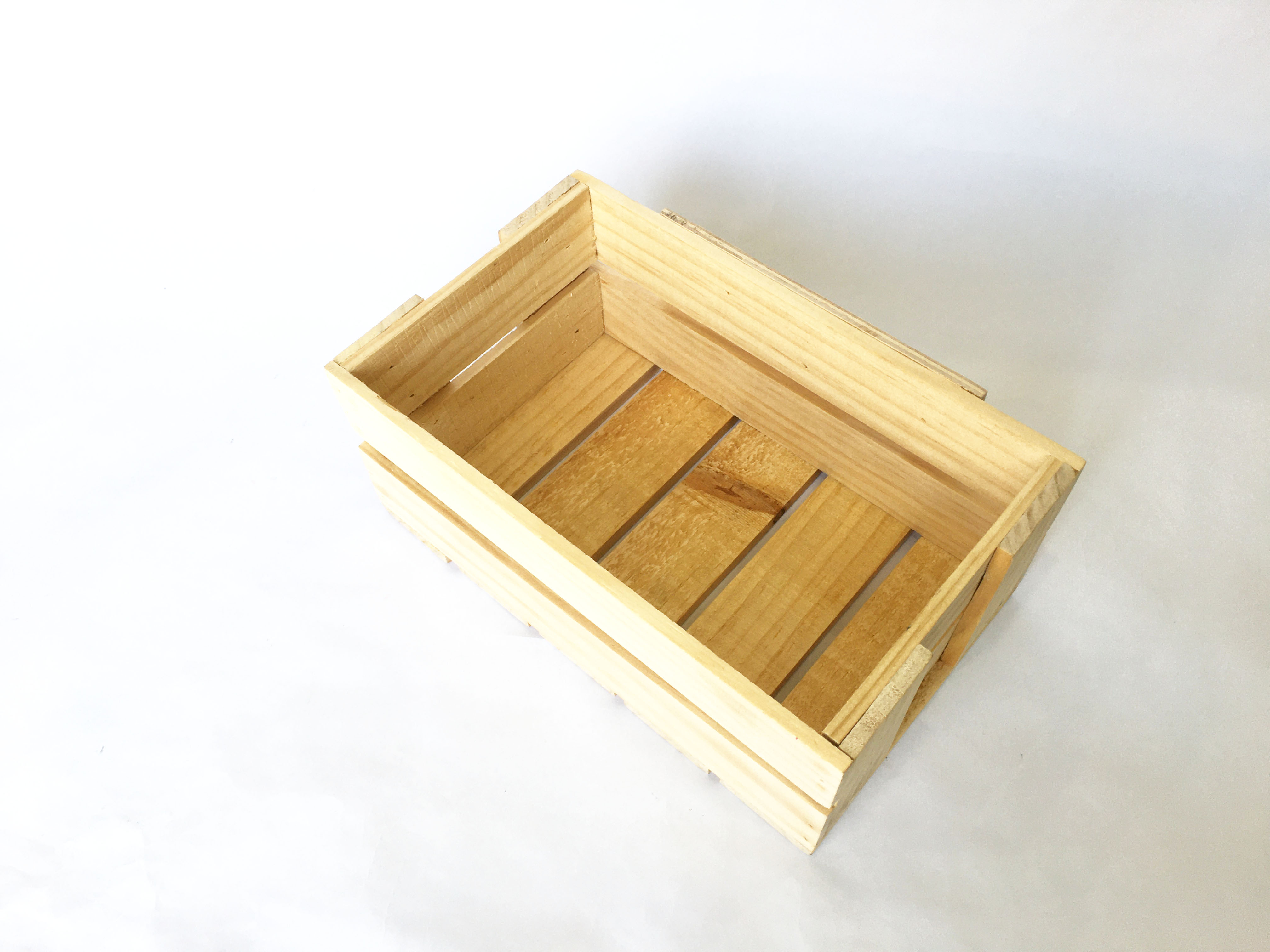 Thùng gỗ đa năng - Hộp khay gỗ pallet (màu gỗ tự nhiên, size S: 14x25x11cm)