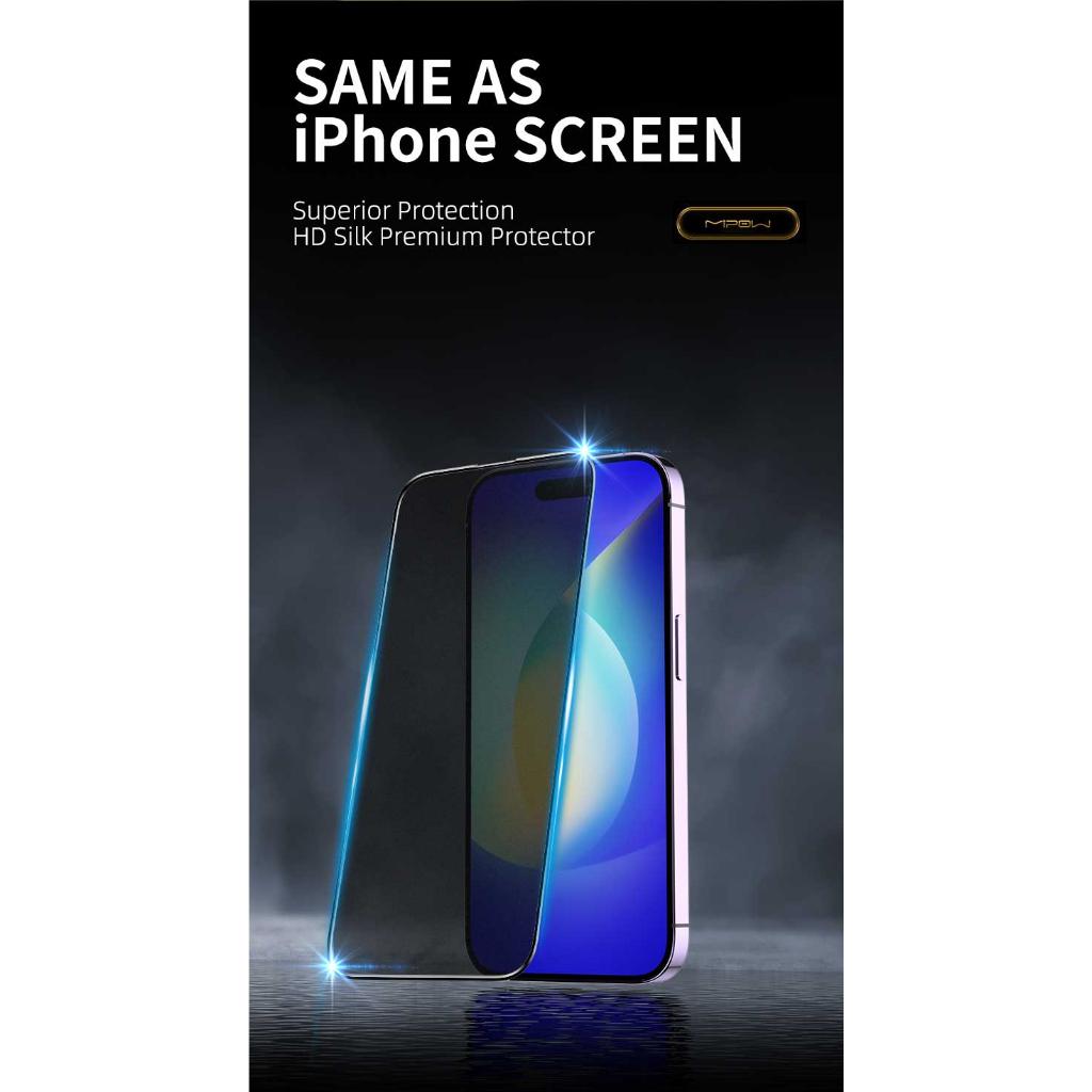 Kính cường lực chống chói MIPOW KINGBULL 2.5D HD Anti-Glare Premium cho iPhone 15 Series - Hàng chính hãng