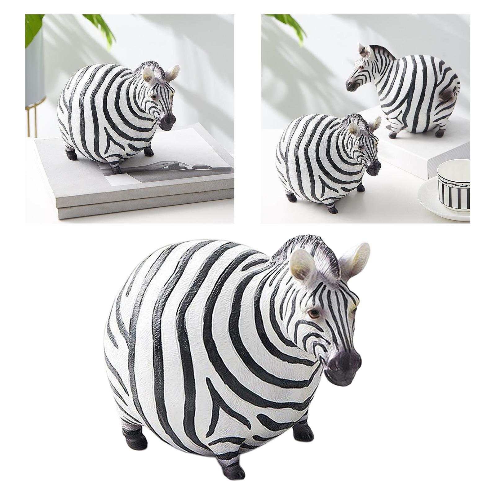 Super Cute Handmade Zebra Figurine, Resin Kids Toy, Animal Figure Model, Art Collectible, Home Office Decoration Gift