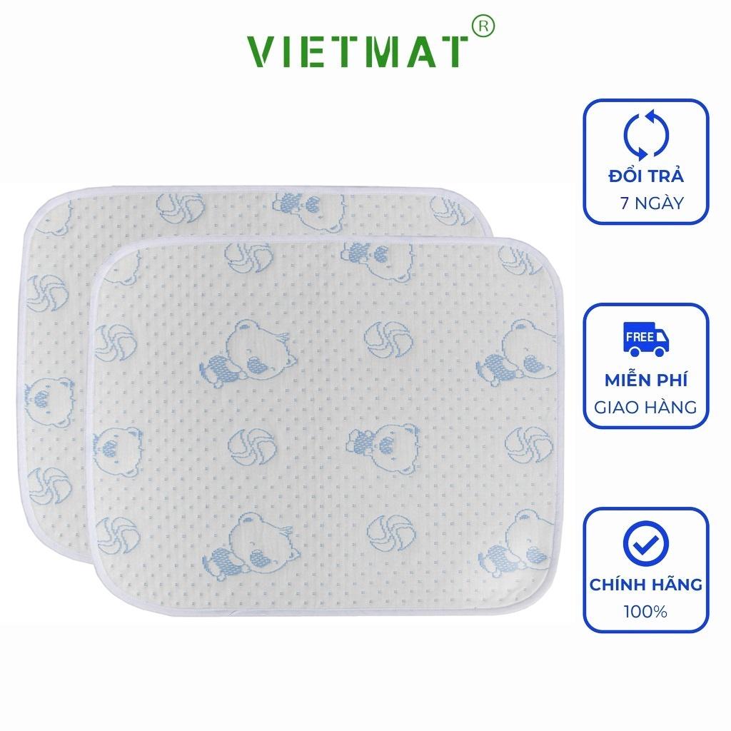 Combo 2 tấm 40x50cm tấm lót chống thấm cho bé Vietmat lót mông, lót xe đẩy mềm êm, thoáng mát, giặt máy lâu bền