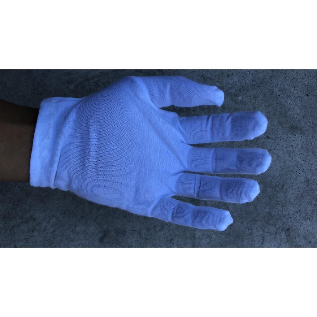Găng tay trắng 100% Cotton mềm, thấm hút mồ hôi dùng trong duyệt binh, bảo vệ
