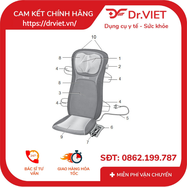 Đệm ghế ngồi massage Shiatsu MG260