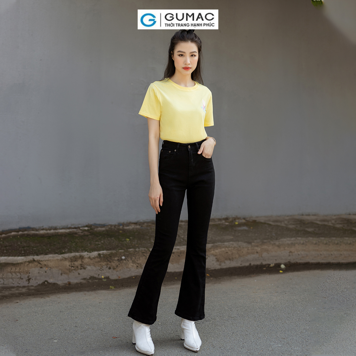 Quần Jeans nữ ống loe tôn dáng trẻ trung thời trang GUMAC QJD07048