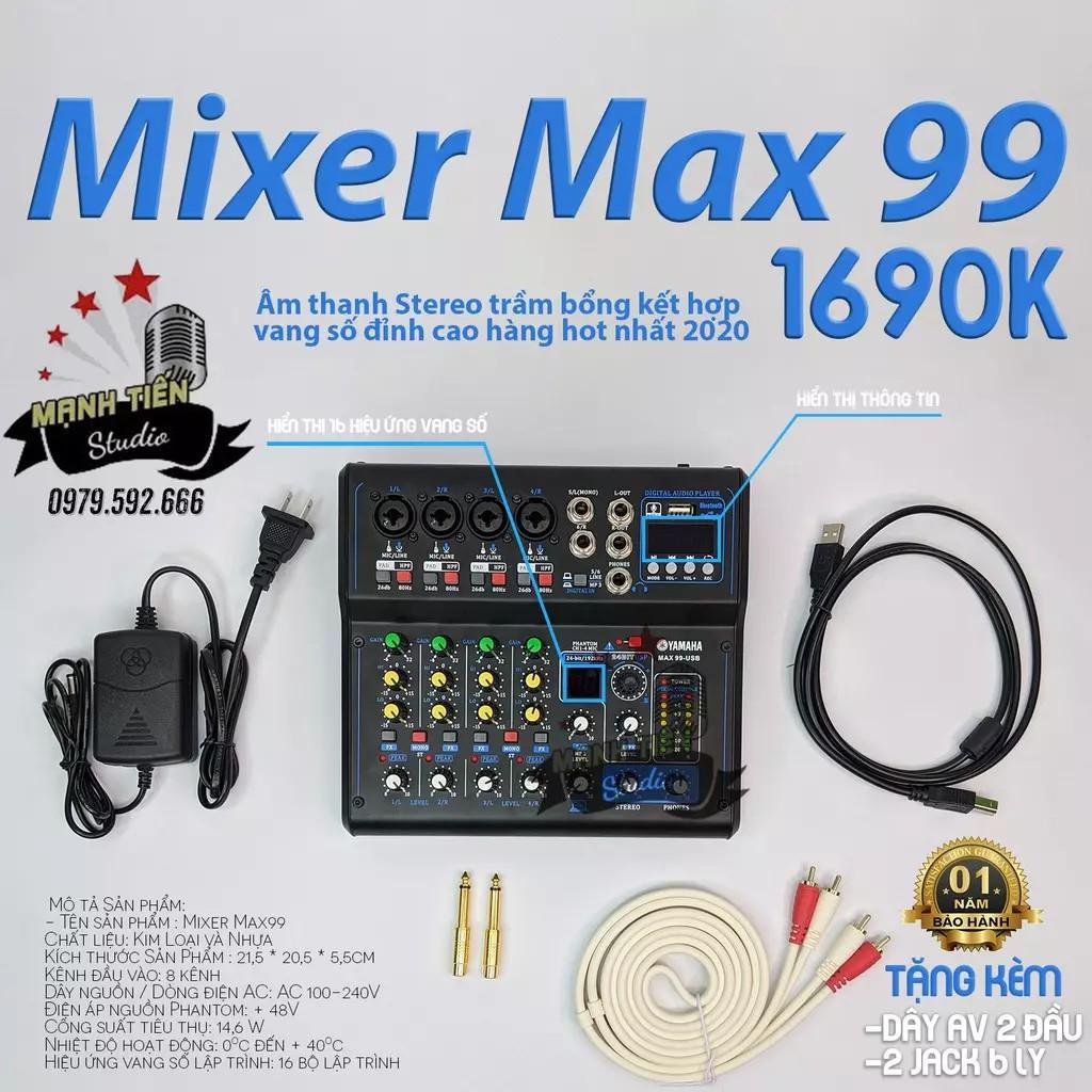Combo thu âm livestream karaoke cực hay tặng đầy đủ phụ kiện dây kết nối MIXER MAX99 Bluetooth Và Micro U87 bảo hành 12t