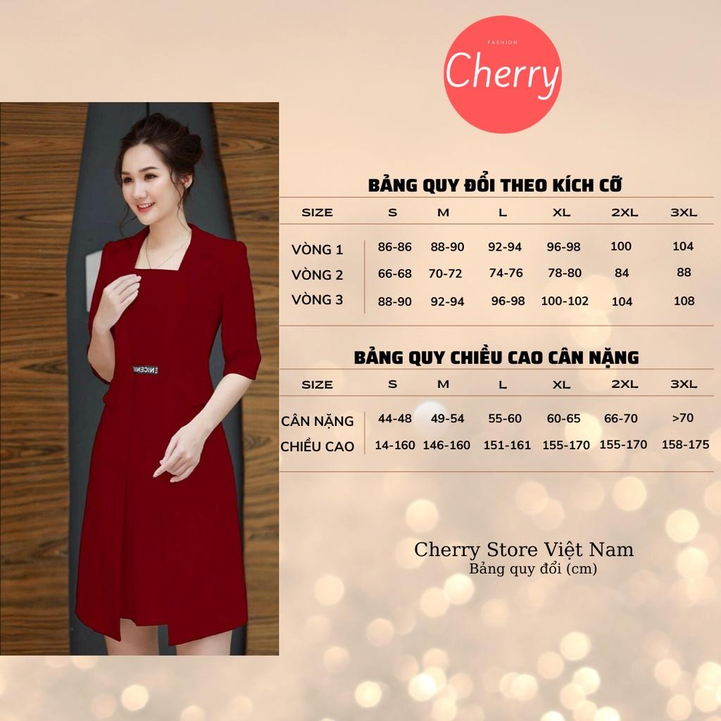 Áo vest nữ công sở dáng maxi dài sang trọng Cherry Store vest blazer hàn quốc ngắn tay V031