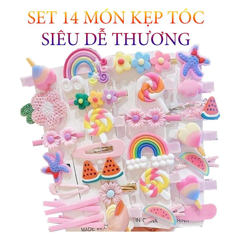 SET 14 MÓN KẸP TÓC CHO BÉ SIÊU DỄ THƯƠNG