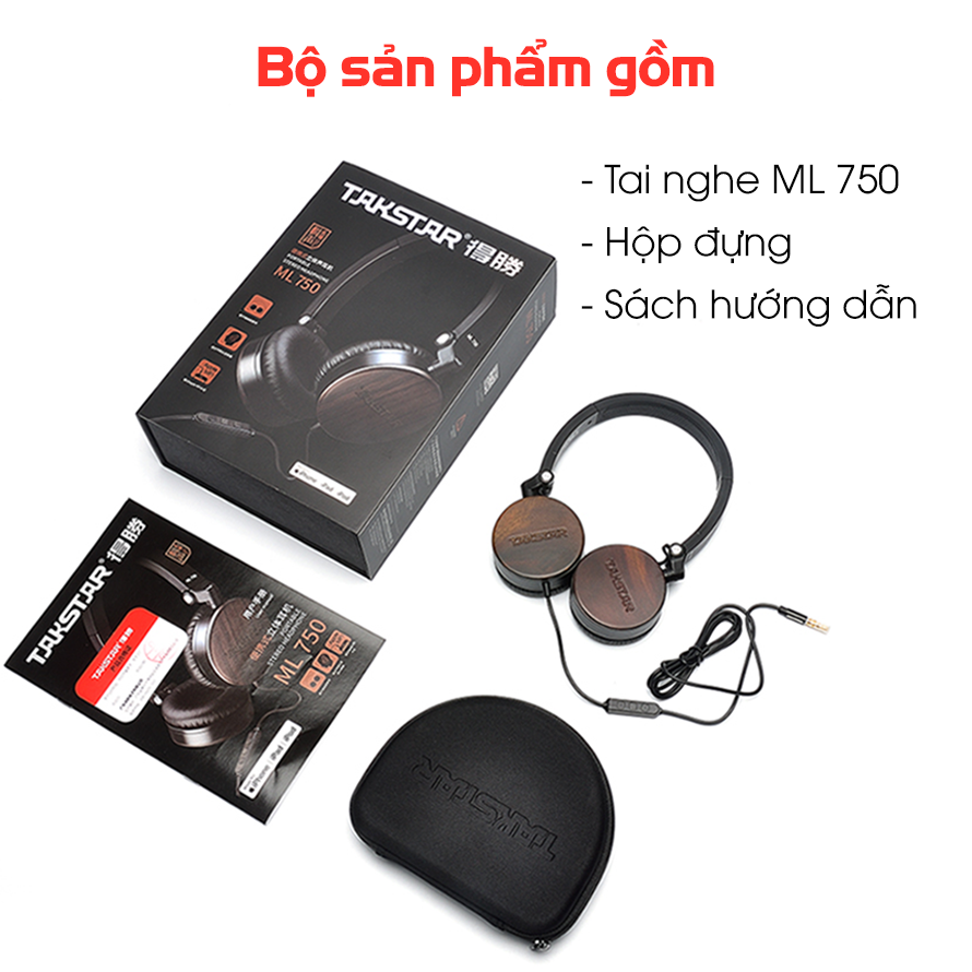 Tai nghe Takstar ML750 - AVSTAR , Tai nghe chụp tai, tai nghe nghe nhạc, tai nghe có dây - hàng chính hãng