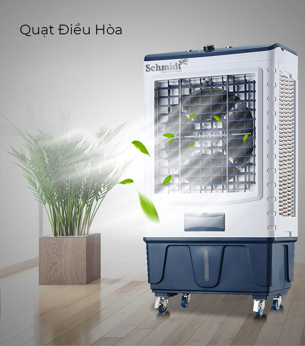 Quạt ĐIều Hòa Hơi Nước Schmidt VT6800-60 Công Suất 200W Dung Tích 60L Máy Làm Mát Hơi Nước Thiết Kế Kiểu Dáng Hiện Đại, Dễ Dàng Khi Di Chuyển – Hàng Chính Hãng