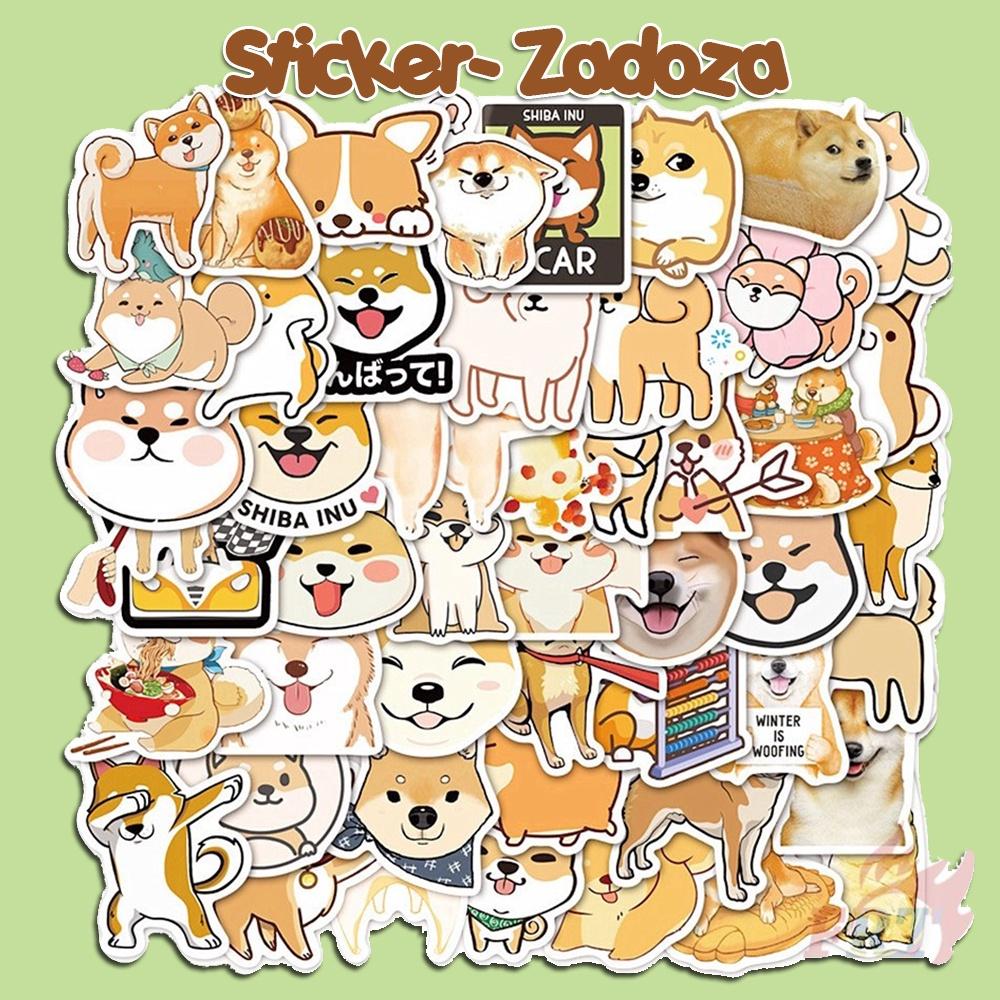 Bộ sticker trang trí mũ bảo hiểm, laptop chủ đề chó shiba inu siêu đáng yêu