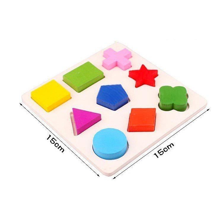 Combo 3 bộ lắp ghép hình học gỗ - Đồ chơi trí tuệ an toàn cho bé