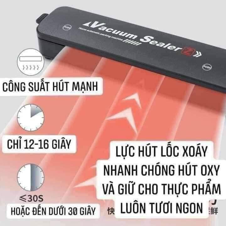 (HÀNG LOẠI 1) MAY HÚT CHÂN KHÔNG THỰC PHẨM TẶNG KÈM 10 TÚI NHÁM