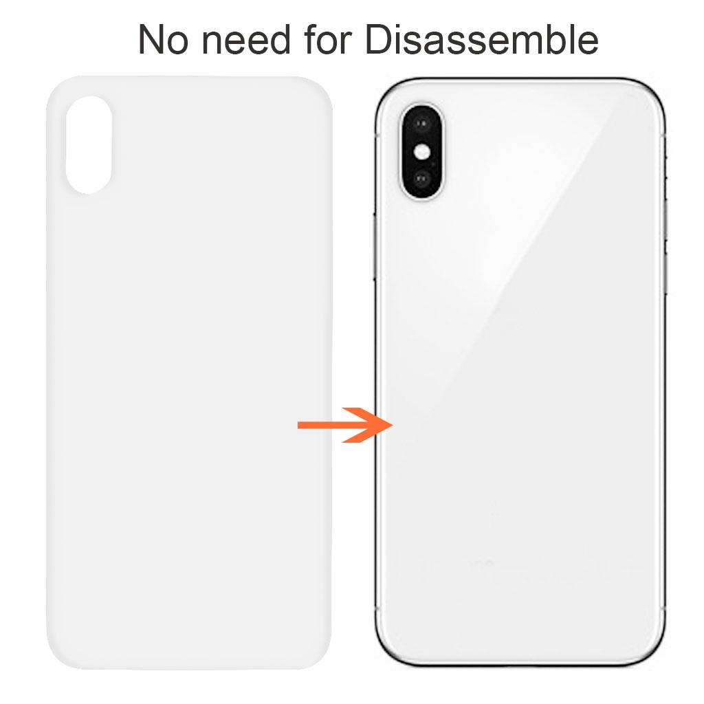 For iPhone X Rear Back Door Glass Panel Battery Cover Housing Replacement + Adhesive