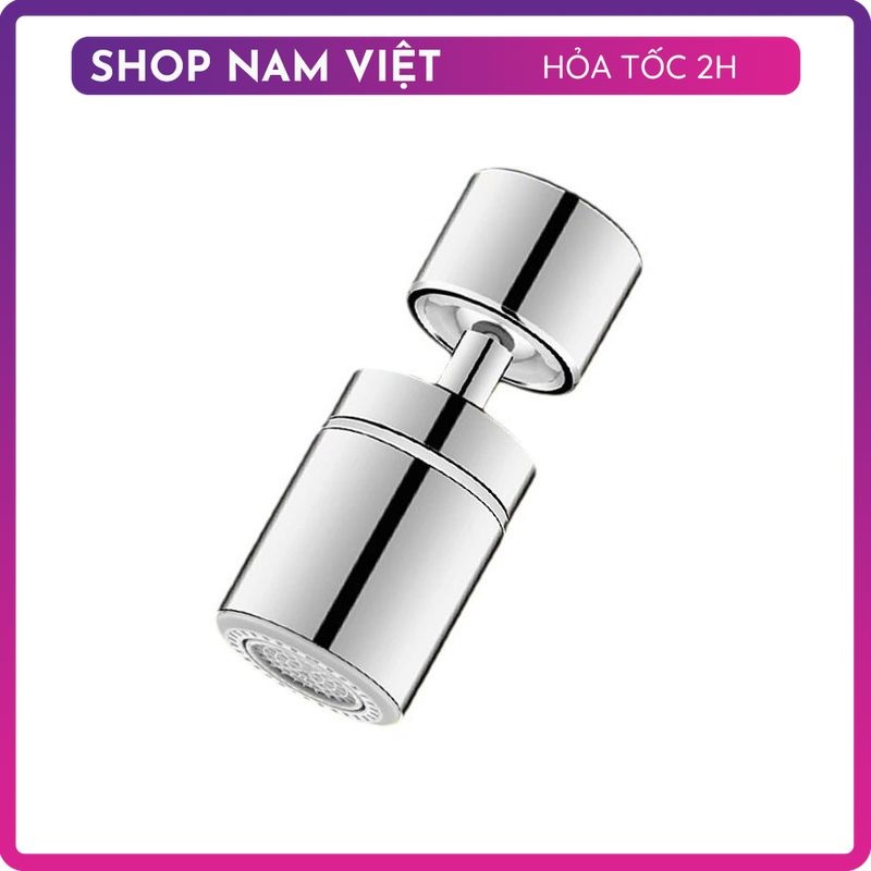 Đầu Nối Vòi Tăng Áp INOX Xoay 720 Độ