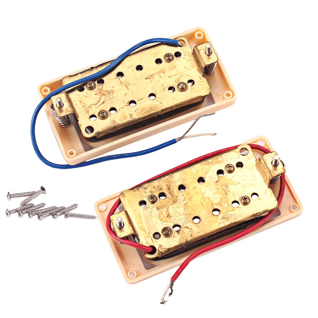 2 Chiếc Đồng Cổ Cầu Đàn Guitar Điện Humbucker Đôi Cuộn Dây Bán Tải 50mm/52mm