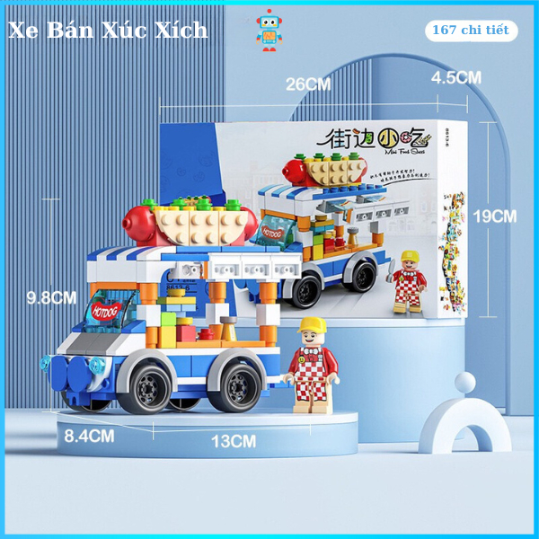 Bộ đồ chơi lắp ráp ghép mô hình xe đồ ăn thông minh cho bé MySun