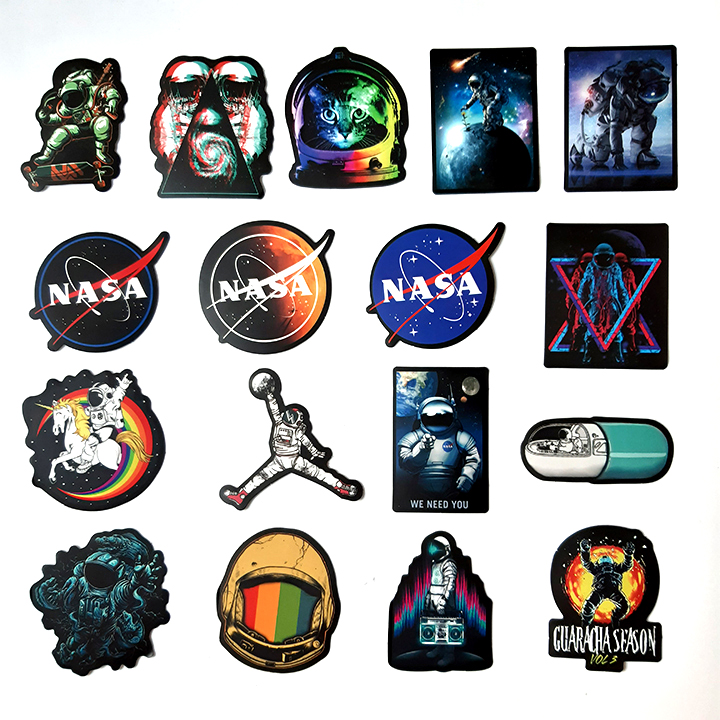 Bộ Sticker dán cao cấp chủ đề NASA - Dùng dán Xe, dán mũ bảo hiểm, dán Laptop